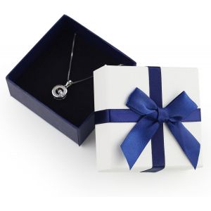 MEVRONISSHOP-Coffrets Cadeaux Bijoux avec Couvercles, Coffret Cadeau Bijoux Noeud 7,5x7,5x3,5 cm, Coffrets Cadeaux Bijoux en Papier Carrés avec Noeud, Boîte d'emballage Cadeau, Coffret Cadeau Collier - Neuf