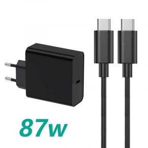 87W 20V 3.25A USB Type C PD chargeur USB C adaptateur d'alimentation pour ordinateur portable pour Macbook Pro 12 13 Huawei Matebook HP DELL ordinateurs portables 87W Black - Neuf