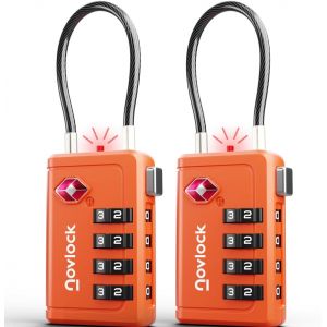 Kalanka-Cadenas Tsa À 4 Chiffres Avec Indicateur D`Ouverture U2013 Pour Valise, Bagage Cabine, Sac À Dos U2013 Acceptés Pour Les Voyages En Avion U2013 Lot De 2, Orange - Neuf