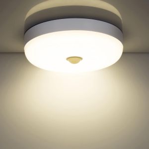 Plafonnier Led Avec Détecteur De Mouvement 05 W 6 000 K, Lumière Blanche, Étanche, Rond, Pour Extérieur, Intérieur, Escalier, Salle De Bain, Garage, Couloir - Neuf