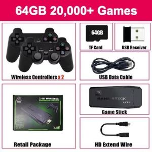 Ore-Consoles De Jeux Vidéo M8,2.4g,Double Manette Sans Fil,20000 Jeux,Tv Game Stick,4kfor,Ps1,David,Gba,Rétro,Déterminer Le Lecteur De Jeu--M8 64g With Box - Neuf