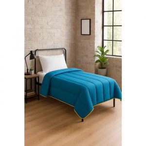 Couette Temp&eacute;r&eacute;e Bleu P&eacute;trole - 1 Personne 140 X 200 - Mi Saison - Mortreux - Neuf