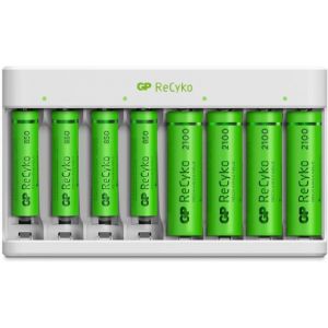 Chargeur pour Piles Rechargeables AA et AAA avec 4 Piles Rechargeables AA et 4 Piles AAA NiMH incluses Chargeur Rapide avec USB avec 8 Piles Minh pr&eacute;-charg&eacute;es - Haute capacit&eacute; - Neuf