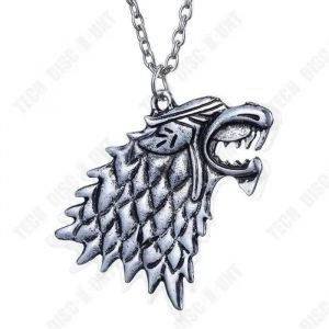 Td® Lcc® Collier Inspiré De Game Of Thrones Maison Stark Pendantif En Acier Inoxydable Got Blason Loup Winter Is Coming - Neuf