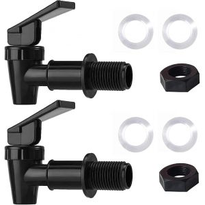 En Plastique Sans Bpa Robinet D'eau, Remplacement Robinet D'eau Pour La Maison Seau D'eau, Fontaine D'eau, Des Systèmes De Filtration (2 Noires) - Neuf