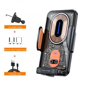 Cpl-Support De T&eacute;l&eacute;phone Magn&eacute;tique Pour Voiture,Clip De Ventilation &Agrave; D&eacute;tection Infrarouge,Chargeur Sans Fil De Voiture 15w,Pour Iphone Samsung Xiaomi Huawei-Black - Neuf