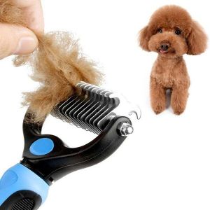 Brosse De Toilettage Double Face Pour Chats Et Chiens - Peigne Anti-Poils Durable Avec Poignée Ergonomique Et Rangement Facile - Neuf