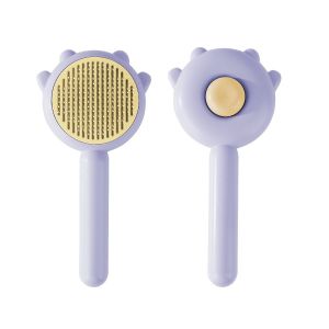 (Violet) Pet Brosse De Toilettage Pour Chiens Et Chats, Auto-Nettoyage De La Brosse Avec Le Bouton De Lib&eacute;ration, Les Cheveux Remover Brosse Pour Chats/Chiens Avec De Courts Ou Les Cheveux Longs, Massage Pour Enlever Les Poils Morts, D&eacute;m&ecirc;lant - Neuf