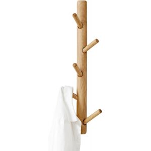 Porte Manteau Mural en Bois de Ch&ecirc;ne, 40cm Patere Portemanteaux Forme de Branche pour Vestes, Manteaux, Foulards, Sacs, 4 Crochets Porte manteau en Bois pour Chambre &agrave; coucher (50 cm) - Neuf