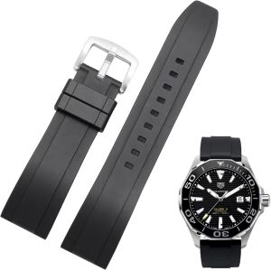 Eryi-Bracelets De Montre En Caoutchouc Fluoré Doux Durable 19mm 20mm 21mm 22mm Fkm À Libération Rapide Plongée Style Bracelet De Remplacement Pour Femme Homme - Neuf