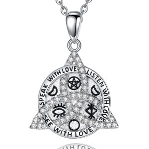 Kal-Eudora Noeud De La Trinité Loup Collier Femme Argent 925 Noeud Celtique Pendentif Claddagh Symbole Collier Bijoux Pour Femme Petite Amie Maman, Chaîne Noeud De La Trinité Pendentif, 18 Pouces - Neuf