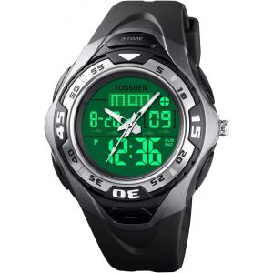 Homme Digitale Sport Montre Led Analogique Quartz Trois Temps 50m Etanche Outdoor Militaire Plastique Caisse Et Caoutchouc Ruban Montres Bracelet.[J989] - Neuf