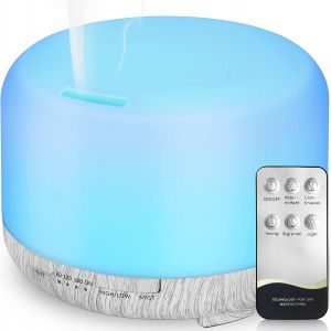 Diffuseurs D'huiles Essentielles 450 Ml, Humidificateur D'aromathérapie À Ultrasons À Arôme Électrique Lumière Led Romantique À 7 Couleurs - Cadeaux De Choix Pour Noël Et Nouvel An (Blanc Pur) - Neuf