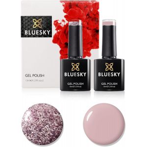 Ensemble De Vernis À Ongles En Gel , 7th Anniversary Set 5, 2 X 10ml, Qxg312 Boulangers, 80634 Blushing Topaze, Rose, Paillette (Nécessite Un Durcissement Sous La Lampe Led Uv))) - Neuf