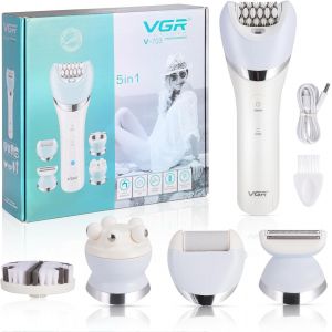 Oayew-Epilateur Electrique Femme, 5 En 1 Rasoir Electrique Sans Fil Rechargeable Avec 2 Vitesses Pour Les Jambes Et Le Corps &Eacute;pilation, &Eacute;pilateur &Eacute;lectrique Avec Exfoliant, Nettoyage Et Massage Du Vi - Neuf