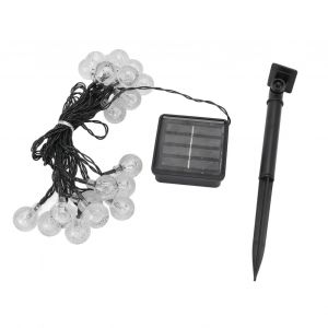 Hjlian Guirlande Lumineuse Solaire 20 Led Ip65 Etanche 2 Modes, Boule Decorative D'exterieur Pour Camping, Fete, 5 M De Lumiere Coloree - Neuf