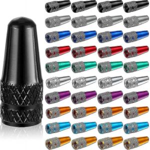 40 Pièces Vélo Presta Valve Caps Multicolore Aluminium Anodisé Presta Valve Caps Capuchons De Pneu De Vélo Style Français Capuchons Anti-Poussière - Neuf