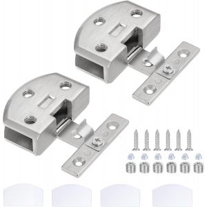 Charni&egrave;re de Porte en Verre &agrave; 90 Degr&eacute;s en Alliage de Zinc Vitrine Armoire &agrave; Vin Charni&egrave;re de Porte Charni&egrave;re de Porte de Douche avec Vis 2 Pi&egrave;ces (Argent) - Neuf