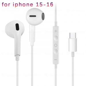 &Eacute;couteurs filaires Type c,oreillettes pour Apple Lightning,avec ligne Iphone 5 6 8 7 Plus X XS MAX XR 10 11 12 13 14 Pro 15 16 WHITE - Neuf