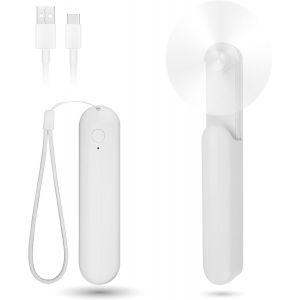 Mini Handheld Fan, Ventilateur Portable Silencieux Rechargeable &iquest;&iquest; 3 Vitesses [12-24 Heures D'utilisation], Ventilateur de Poche USB Coulissant Pour Les Voyages, La Maison Et Le Blanc - Neuf
