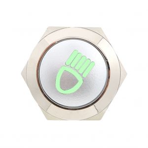 Interrupteur a bouton-poussoir pour eclairage LED de voiture, 12 V, 19 mm, 5 broches, verrouillage metallique, NO/NC (vert) - Neuf