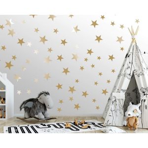 ERYI-25 Stickers Muraux Étoiles Pour La Chambre Des Enfants - Ensemble D'Autocollants Muraux - Bébé Ciel Étoilé À Coller Sur La Décoration Murale Autocollant - Or - Neuf