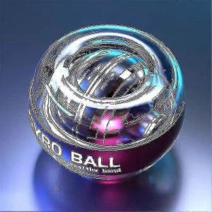 Gyro Ball Power Wrist Ball, Exerciseur De Poignet À Démarrage Automatique Avec Lumière Led Pour La Rééducation De La Main B-Jaune - Neuf