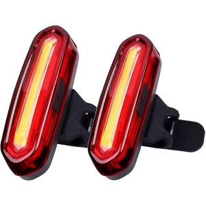 Lot De 2 Feux Arrière De Vélo Led Étanches Et Rechargeables Par Usb ¿ 4 Modes, 120 Lumens, Installation Facile, Utilisation Polyvalente Pour La Sécurité Et La Visibilité - Neuf