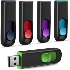 Clé USB 2.0 16Go Lot de 5 USB Flash Drive Rétractable Mémoire Stick Stockage Données Pendrive, Clé USB 2.0 Memory Stick Flash Drive Noir - Neuf