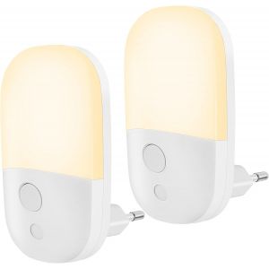 Subzonal-Veilleuse Enfants Avec Capteur De Cr&eacute;puscule, Lot De 2 Veilleuse Prise Electrique Avec 3 Niveau Luminosit&eacute;, Veilleuse B&eacute;b&eacute; Plug And Play Pour Chambre B&eacute;b&eacute;, Couloir, Escalier, Salon, Blanc Ch - Neuf