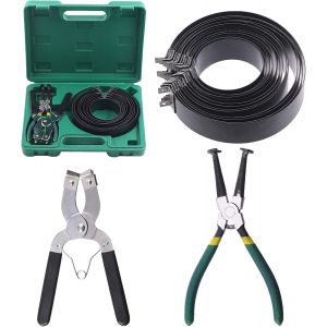 MEVRONISSHOP-Lot de 17 Pinces d'Installation de Piston R&eacute;glables - Noires et Vertes pour Compresseur d'Anneau de Voiture - 6,1 &agrave; 14,5 cm Avec Bo&icirc;te de Transport - Neuf