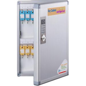 CHECARZHN--NO1-Armoires À 24 Clés Avec Serrure Électronique, Métal Placards À Clés Pour Montage Mural, Avec Porte-Clés + Kit De Montage, Boîte À Clés De Alliage D'Aluminium Armoires À Clés Tkd8651-24 - Neuf