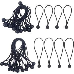 CHECARZHN--NO1-Tendeur Elastique Boule,Tendeur Bâche 30 Pièces Tendeur Avec Boule,Tendeur Boule De Bâche,Sandow Elastique Noir,Tendeur Elastique Pour Bannières,Tendeur Bache Piscine - Neuf