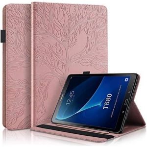 Coque Samsung Tab A6 Etui de Cuir PU Portefeuille Fente pour Carte Flip Housse avec Supporter Fonction per Samsung Galaxy Tab A 2016 10.1 Pouce SM-T580/SM-T585 Or Rose - Neuf