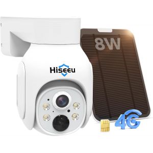 3G/4G Lte Camera Surveillance Solaire Sans Fil Avec Carte Sim, 2K Hd Ptz 4G Caméra Extérieure Solaire 360° Vision Nocturne Couleur Détection De Mouvement Pir, Audio Bidirectionnel Ip66 - Neuf