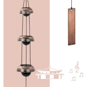 Nouvelhorizonstore-Astarin Carillon &iquest;&iquest;Olien Pour Jardin, Carillon &iquest;&iquest;Olien En Cuivre Rouge Avec 3 Clochettes, Carillon &iquest;&iquest; Vent Pour Ext&iquest;&iquest;Rieur, Carillon &iquest;&iquest; Vent Feng Shui, Carillon De Jardin Ext&iquest;&iquest;Rieur Pour - Neuf