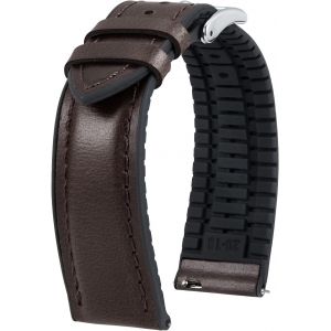 Eryi-Bracelet Montre En Cuir 22mm 21mm 20mm 19mm 18mm 16mm 14mm Cuir Ciré À L'huile Et Silicone Hybrid Bracelets De Montre À Dégagement Rapide Pour Homme Femme 6 Couleurs - Neuf