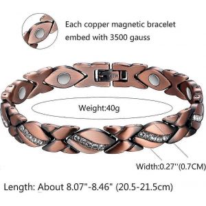 Bracelets En Cuivre Pour Femmes Magnétiques Pour Le Soulagement De La Douleur Arthritiquethérapie Efficace Pour Les Tms Et Le Canal Carpienbracelets En Cristal De Cuivre Pur À 99,9 %Bijoux Cadeaux - Neuf