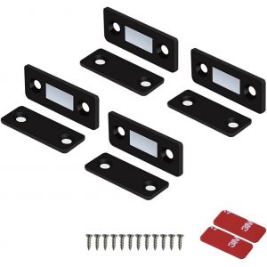 KALANKA-Aimants d'armoire Loquet de porte magnétique pour fermeture tiroir Fermeture de placard de porte coulissante d'armoires de cuisine (4 Pack, Black) - Neuf