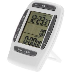 Checarzhn--No1-Minuterie De Cuisson Numérique À 3 Canaux Avec Dos Magnétique, Grand Écran Lcd Outil De Gestion Du Temps Multiple Compte À Rebours Chronomètre Pour Four Cuisine École Apprentis - Neuf