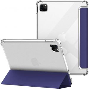Kal-Coque Pour Ipad 11 Pouces 2022/2021/2020/2018, Ipad Pro 11 4ème/3ème/2ème/1ème Génération Étui Housse Arrière Souple Transparent Tpu De Protection Antichoc Smart Cover, Bleu Foncé - Neuf