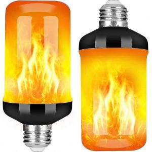 Ampoule Led Effet Flamme, 4 Modes De Flamme Vacillante, Décorations De Noël, Culot E26, Effet Flamme Inversé (Lot De 2) - D - Neuf