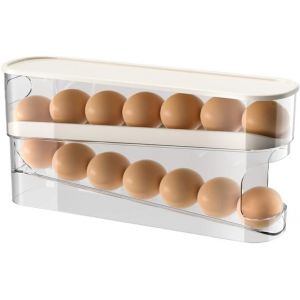 JEXNOVASHOP-Distributeur Oeuf, Peu Encombrant Roulant Rangement oeuf, en Mat&eacute;riau PTE Solide et Transparent, Peut Contenir 12 Gros ?ufs, P&egrave;se 0,5 kg Brevet n&deg; 015073606 - Neuf
