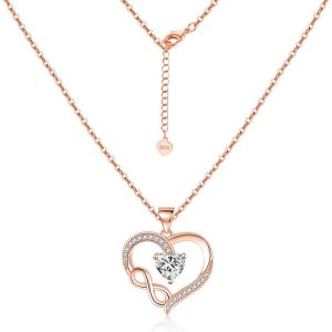 Collier Pour Femme, Collier En Forme De Coeur En Argent Sterling 925, Pendentif Amour En Zircone Cubique, Collier Pour Femme, Cadeau Pour Femme, Amie, Maman - Neuf