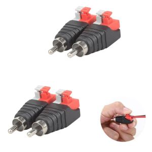 MEVRONISSHOP-M&acirc;le Adaptateur Connecteur RCA Prise Presse,RCA M&acirc;le vers AV Ressort Presse pour Haut-Parleur Audio,Haut-Parleur Adaptateur - Neuf