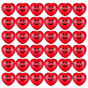 36Pcs 's Day Heart Stress Balls En forme de Balles de Stress Coeur Sourire Balles De Stress Pour La Fête - Neuf