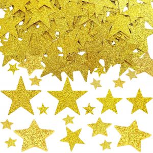 Cmjaagur-Lot De 200 Étoiles À Disperser - Confettis De Noël - 1 À 3 Cm - 3 Tailles - Étoiles Décoratives Dorées - Confettis De Noël - Étoiles Scintillantes - Décoration De Table - Étoiles À [M600] - Neuf