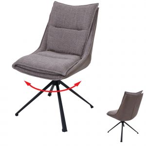 Chaise de salle &agrave; manger HWC-N71, chaise de cuisine, pivotante tissu/textile (420g/m&sup2;) &Ouml;ko-Texbeige - Neuf