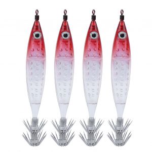 Lot De 4 Leurres De Peche Artificiels Lumineux En Forme De Pieuvre Avec Yeux 3d Tendance - Neuf