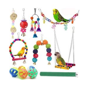 Ensemble De Jouets Pour Oiseaux Colorés De 13 Pièces - Jouets À Mâcher, À Balancer Et À Cloche Pour Perroquets, Perruches Et Petits Animaux De Compagnie - Un Moment De Jeu Sûr Et Engageant - Neuf